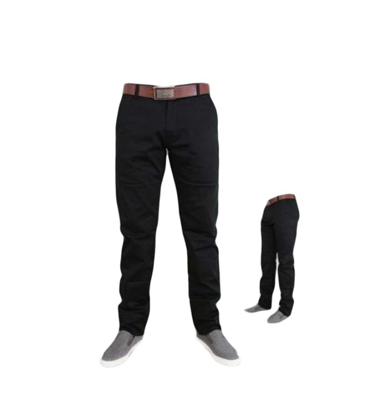 BLACK MEN'S SOFT SLIM FIT KHAKI TROUSER